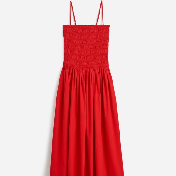 NWT Madewell Peony Smocked Maxi Dress Red Medium Petite - Picture 5 of 5
